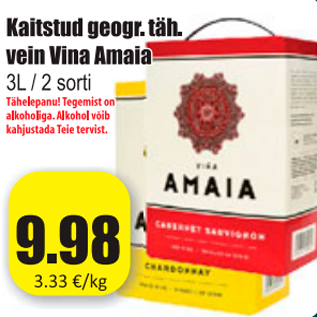 Allahindlus - Kaitstud geogr. täh. vein Vina Amaia