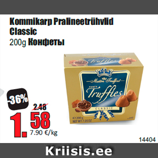 Allahindlus - Kommikarp Pralineetrühvlid Classic 200g