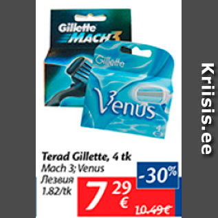 Allahindlus - Terad Gillette, 4 tk