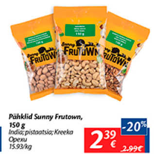 Allahindlus - Pähklid Sunny Freutown, 150 g