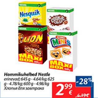 Allahindlus - Hommikuhelbed Nestle