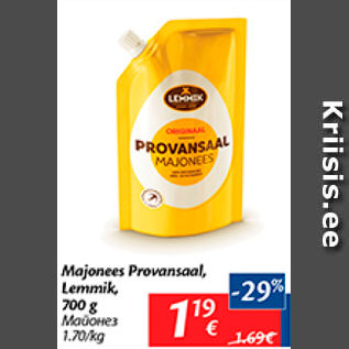 Allahindlus - Majonees Provansaal, Lemmik, 700 g