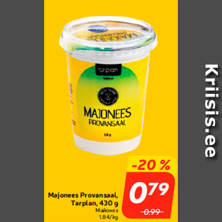 Allahindlus - Majonees Provansaal, Tarplan, 430 g