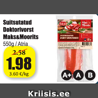 Allahindlus - Suitsutatud Doktorivorst Maks&Moorits