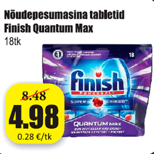 Allahindlus - Nõudepesumasina tabletid Finish Quantum Max 18 tk