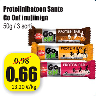 Allahindlus - Proteiinibatoon Sante Go On! insuliiniga