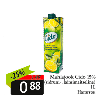 Allahindlus - Mahlajook Cido 15%