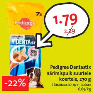 Allahindlus - Pedigree Dentastix närimispulk suurtele koertele, 270 g