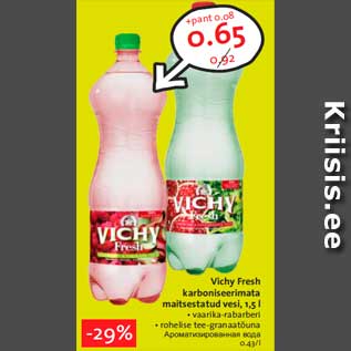 Allahindlus - Vichy Fresh karboniseerimata maitsestatud vesi, 1,5 l