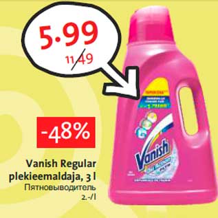 Allahindlus - Vanish Regular plekieemaldaja, 3 l