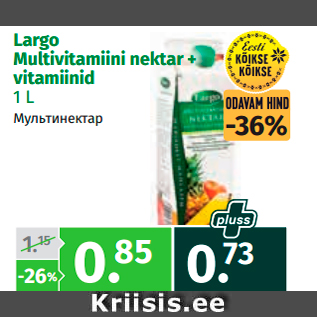 Allahindlus - Largo Multivitamiini nektar + vitamiinid 1 L