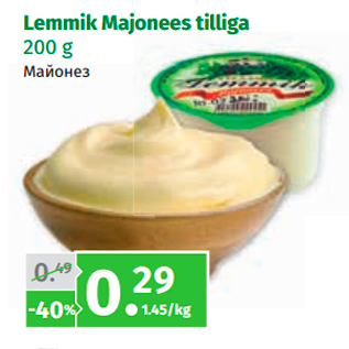 Allahindlus - Lemmik Majonees tilliga 200 g