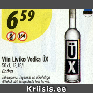 Allahindlus - Viin Liviko Vodka ÜX