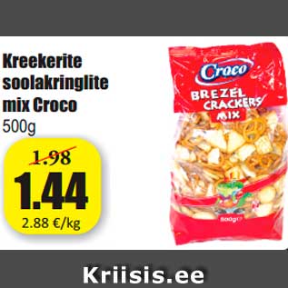 Allahindlus - Kreekerite soolakringlite mix Croco 500g