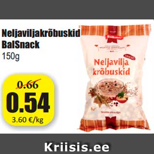 Allahindlus - Neljaviljakrõbuskid BalSnack 150g