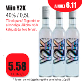 Allahindlus - Viin Y2K, 40%/0,5 L