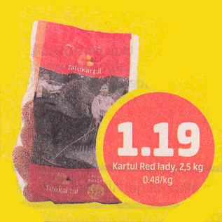 Allahindlus - Kartul Red lady, 2,5 kg