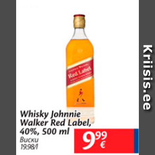 Allahindlus - Whisky Johnnie Walker Red Label, 40%, 500 ml