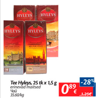 Allahindlus - Tee Hyleys, 25 tk x 1,5 g