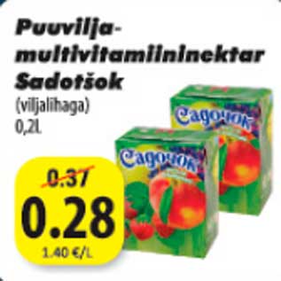 Allahindlus - Puuvilja multivitamiininektar Sadotšok (viljalihaga) 0,2L