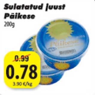 Allahindlus - Sulatatud juust Päikese 200 g