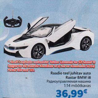 Allahindlus - Raadio teel juhitav auto Rastar BMW i8