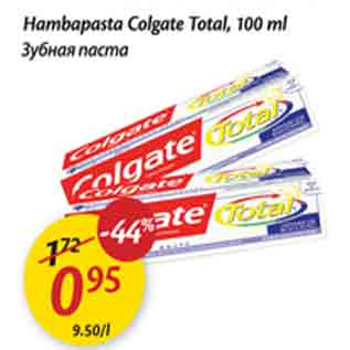 Allahindlus - Hambapasta Colgate Total, 100 ml