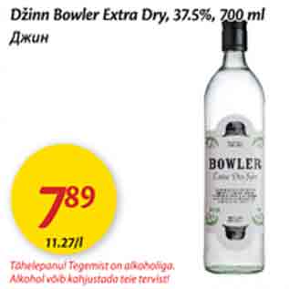 Allahindlus - Dšinn Bowler Extra Dry, 37,5%, 700 ml