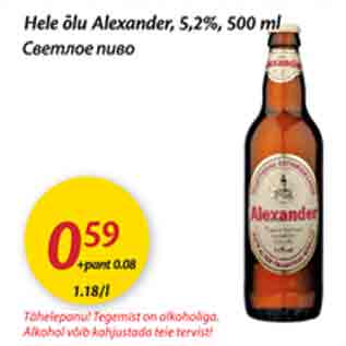 Allahindlus - Hele õluAlexander, 5,2%, 500 ml