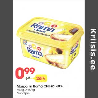 Allahindlus - Margariin Rama Classic, 60%, 400 g