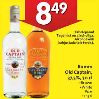 Allahindlus - Rumm Old Captain, 37,5%, 70 cl