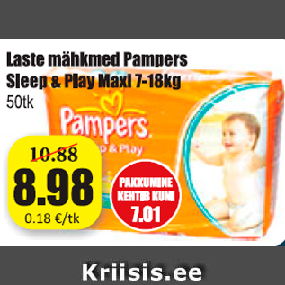 Allahindlus - Laste mähkmed Pampers Sleep & Play Maxi