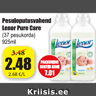 Allahindlus - Pesuloputusvahend Lenor Pure Care