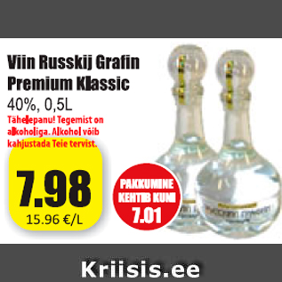 Allahindlus - Viin Russkij Grafin Premium Klassic