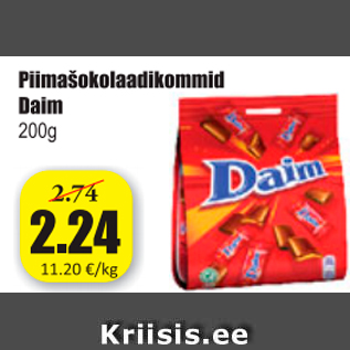 Allahindlus - Piimašokolaadikommid daim 200 g