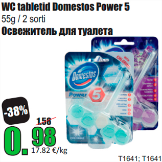 Allahindlus - WC tabletid Domestos Power 5