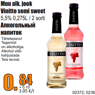 Allahindlus - Muu alk. jook Vinitto semi sweet