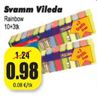 Allahindlus - Svamm Vileda Rainbow 10+3tk