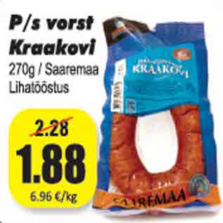 Allahindlus - P/s vorst Kraakovi 270 g Saaremaa