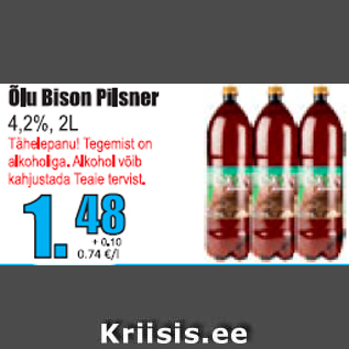 Allahindlus - Õlu Bison Pilsner