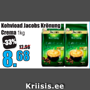 Allahindlus - Kohvioad Jacobs Krönung Crema 1 kg