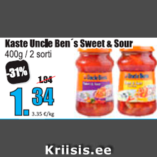 Allahindlus - Kaste Uncle Ben´s Sweet & Sour