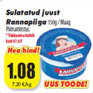 Allahindlus - Sulatatud juust Rannapiiga150g / Maag Piimatööstus