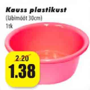 Allahindlus - Kauss plastikust (läbimõõt 30 cm)