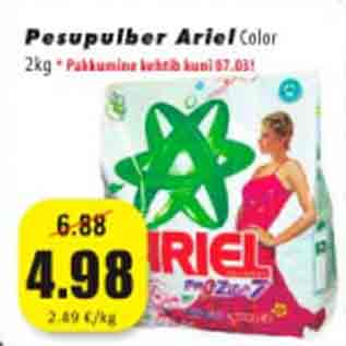 Allahindlus - Pesupulber Ariel Color 2 kg