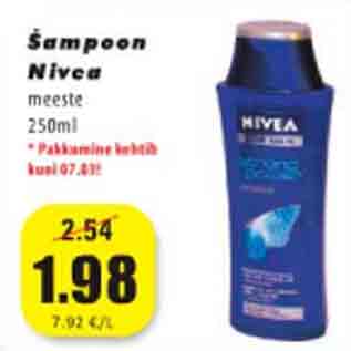 Allahindlus - Šampoon Nivea meeste, 250 ml