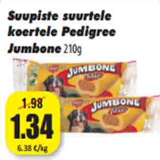 Allahindlus - Suupiste suurtele koertele Pedigree Jumbone 210g