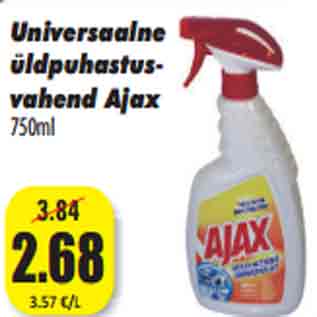 Allahindlus - Universaalne üldpuhastusvahend Ajax 750ml