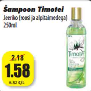 Allahindlus - Šampoon Timotei Jeeriko (roosi ja alpitaimedega) 250ml