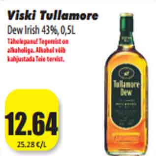 Allahindlus - Viski Tullamore Dew Irish 43%, 0,5L